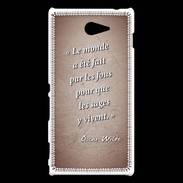Coque Sony Xperia M2 Fous sages Rouge Citation Oscar Wilde