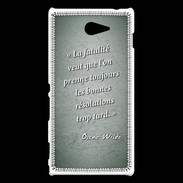 Coque Sony Xperia M2 Fatalité Vert Citation Oscar Wilde