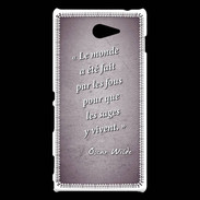 Coque Sony Xperia M2 Fous sages Violet Citation Oscar Wilde