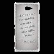 Coque Sony Xperia M2 Horrible ennui Gris Citation Oscar Wilde