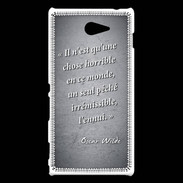 Coque Sony Xperia M2 Horrible ennui Noir Citation Oscar Wilde