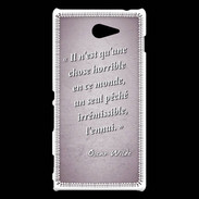 Coque Sony Xperia M2 Horrible ennui Rose Citation Oscar Wilde