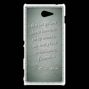 Coque Sony Xperia M2 Horrible ennui Vert Citation Oscar Wilde