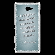 Coque Sony Xperia M2 Horrible ennui Turquoise Citation Oscar Wilde