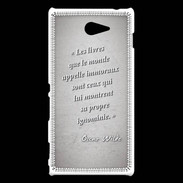 Coque Sony Xperia M2 Les livres Gris Citation Oscar Wilde