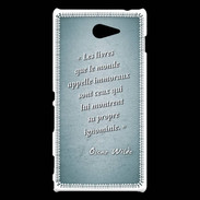 Coque Sony Xperia M2 Les livres Turquoise Citation Oscar Wilde