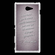 Coque Sony Xperia M2 Les livres Violet Citation Oscar Wilde