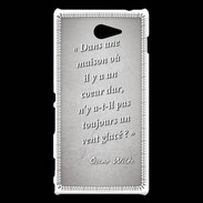 Coque Sony Xperia M2 Maison coeur Gris Citation Oscar Wilde