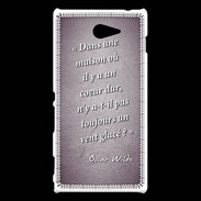 Coque Sony Xperia M2 Maison coeur Violet Citation Oscar Wilde