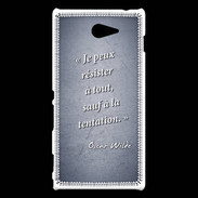 Coque Sony Xperia M2 Résister Bleu Citation Oscar Wilde