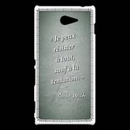 Coque Sony Xperia M2 Résister Vert Citation Oscar Wilde