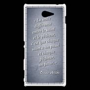 Coque Sony Xperia M2 Saint pêcheur Bleu Citation Oscar Wilde