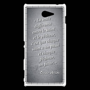 Coque Sony Xperia M2 Saint pêcheur Noir Citation Oscar Wilde