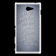 Coque Sony Xperia M2 Vie art Bleu Citation Oscar Wilde