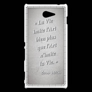 Coque Sony Xperia M2 Vie art Gris Citation Oscar Wilde
