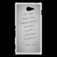 Coque Sony Xperia M2 Vrai valeur Gris Citation Oscar Wilde
