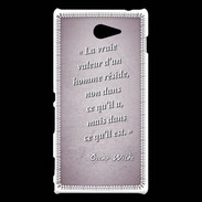 Coque Sony Xperia M2 Vraie valeur Rose Citation Oscar Wilde