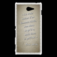 Coque Sony Xperia M2 Vraie valeur sepia Citation Oscar Wilde