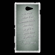 Coque Sony Xperia M2 Vraie valeur Vert Citation Oscar Wilde