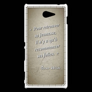 Coque Sony Xperia M2 Jeuness folie Sepia Citation Oscar Wilde