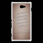 Coque Sony Xperia M2 Jeuness folie Rouge Citation Oscar Wilde