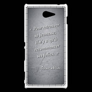 Coque Sony Xperia M2 Jeuness folie Noir Citation Oscar Wilde