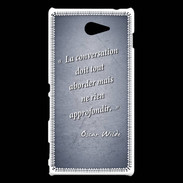 Coque Sony Xperia M2 La conversation Bleu Citation Oscar Wilde