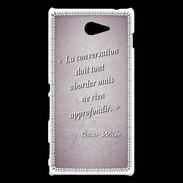 Coque Sony Xperia M2 La conversation Rose Citation Oscar Wilde