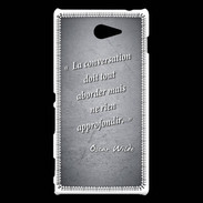 Coque Sony Xperia M2 La conversation Noir Citation Oscar Wilde