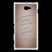Coque Sony Xperia M2 La conversation Rouge Citation Oscar Wilde