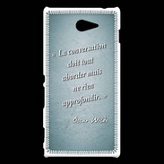 Coque Sony Xperia M2 La conversation Turquoise Citation Oscar Wilde