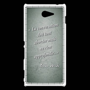 Coque Sony Xperia M2 La conversation Vert Citation Oscar Wilde