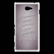 Coque Sony Xperia M2 La conversation Violet Citation Oscar Wilde