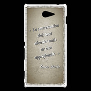 Coque Sony Xperia M2 La conversation Sepia Citation Oscar Wilde