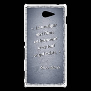 Coque Sony Xperia M2 La musique Bleu Citation Oscar Wilde