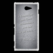 Coque Sony Xperia M2 La musique Noir Citation Oscar Wilde