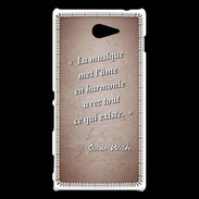 Coque Sony Xperia M2 La musique Rouge Citation Oscar Wilde