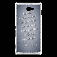 Coque Sony Xperia M2 Les vieux Bleu Citation Oscar Wilde