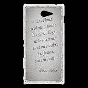 Coque Sony Xperia M2 Les vieux Gris Citation Oscar Wilde