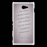 Coque Sony Xperia M2 Les vieux Rose Citation Oscar Wilde