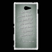 Coque Sony Xperia M2 Les vieux Vert Citation Oscar Wilde