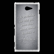 Coque Sony Xperia M2 Pessimiste Noir Citation Oscar Wilde