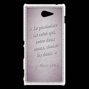 Coque Sony Xperia M2 Pessimiste Rose Citation Oscar Wilde