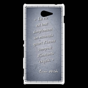Coque Sony Xperia M2 Quart d'heure Bleu Citation Oscar Wilde