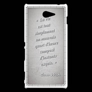 Coque Sony Xperia M2 Quart d'heure Gris Citation Oscar Wilde