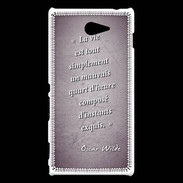 Coque Sony Xperia M2 Quart d'heure Violet Citation Oscar Wilde