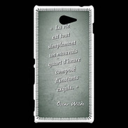 Coque Sony Xperia M2 Quart d'heure vert Citation Oscar Wilde
