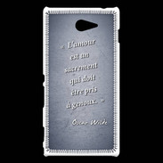 Coque Sony Xperia M2 Sacrement amour Bleu Citation Oscar Wilde