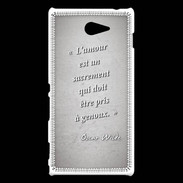 Coque Sony Xperia M2 Sacrement amour Gris Citation Oscar Wilde