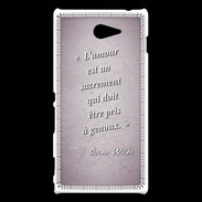 Coque Sony Xperia M2 Sacrement amour Rose Citation Oscar Wilde